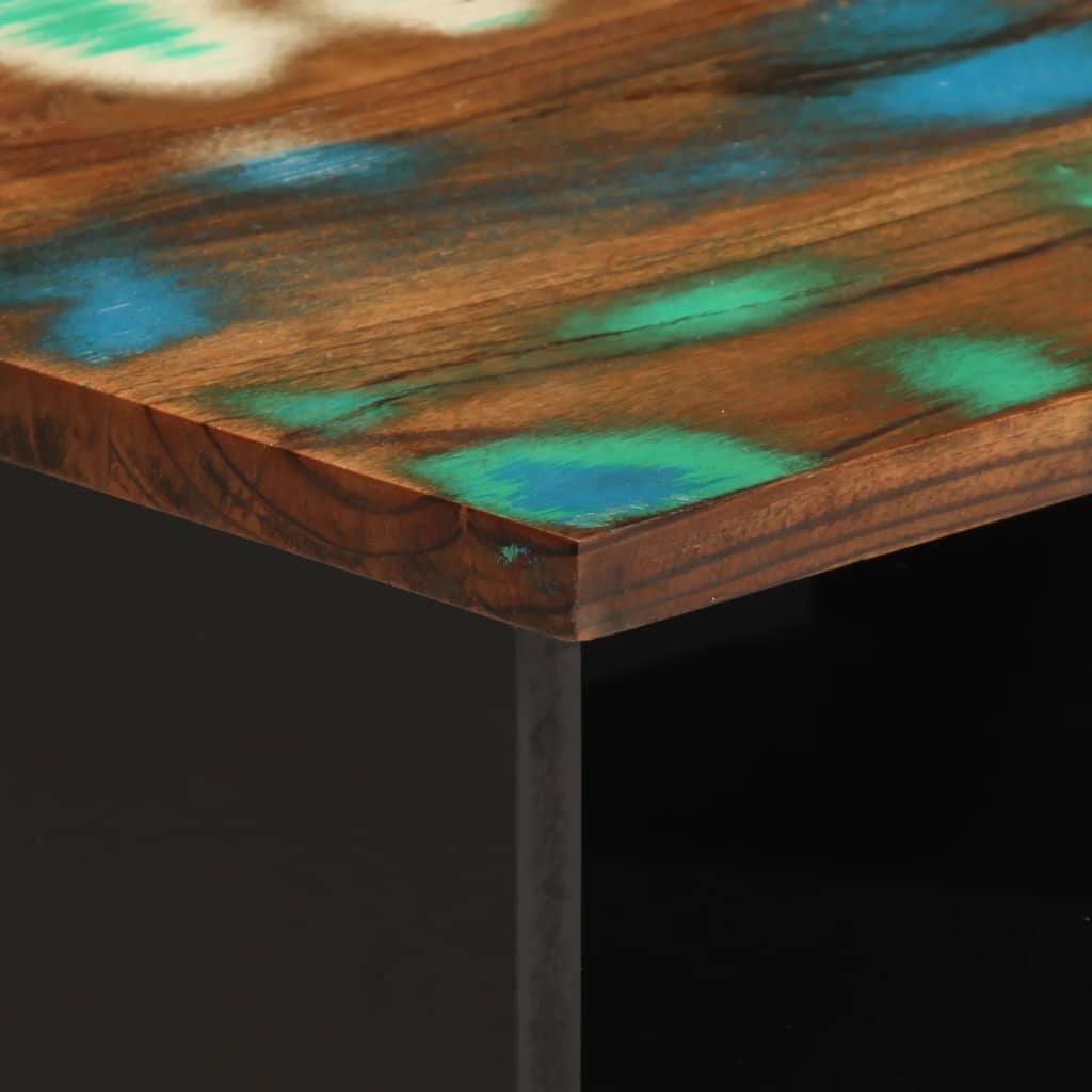 Mesita De Noche De Madera Maciza Reciclada 40x34x46 Cm_4