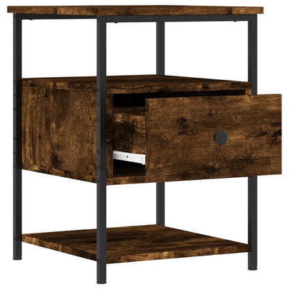 Mesita De Noche Madera De Ingeniería Roble Ahumado 40x42x56 Cm_3
