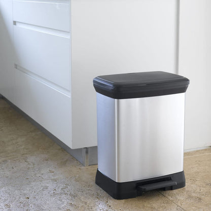 Curver Papelera De Pedal Deco Rectangular Plateado 30 L_5