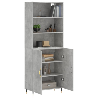 Aparador Alto Madera Contrachapada Gris Hormigón 69,5x34x180 Cm_2