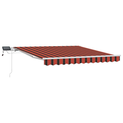 Toldo Retráctil Naranja Y Marrón 300 X 250 Cm Tela Y Aluminio_0