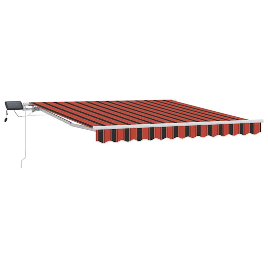 Toldo Retráctil Naranja Y Marrón 300 X 250 Cm Tela Y Aluminio_0