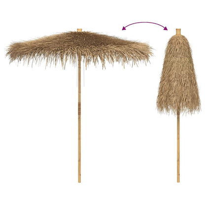Sombrilla Tiki Con Dosel De Hojas De Plátano De 240 Cm De Bambú_4