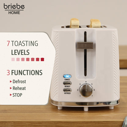Briebe Elegance Set Tostadora Pan Ranura Ancha+ Hervidor Agua 1,7l + Cafetera Goteo + Espumador De Leche Eléctrico_5