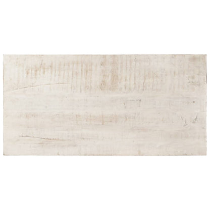Mesa De Comedor Madera Maciza De Mango Blanca 120x60x76 Cm_2