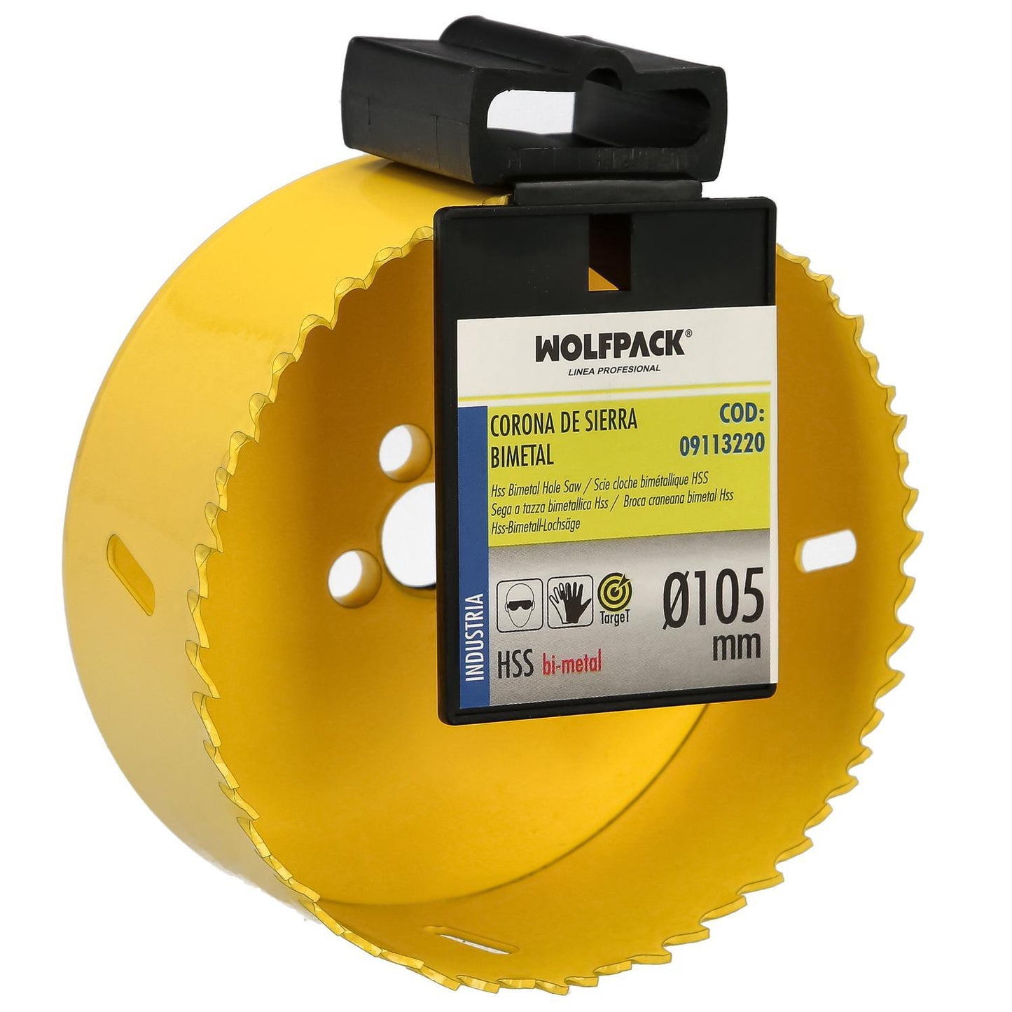 Corona Sierra Bimetal Ø 105 Mm. Templado Termico, Base Reforzada. Corona Madera, Broca Agujeros Madera, Acero, Hierro, Plasticos