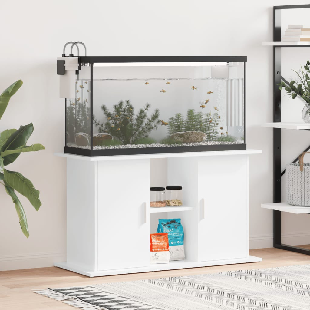 Vidaxl Soporte De Acuario Madera Ingeniería Blanco Brillo 101x41x58 Cm_1