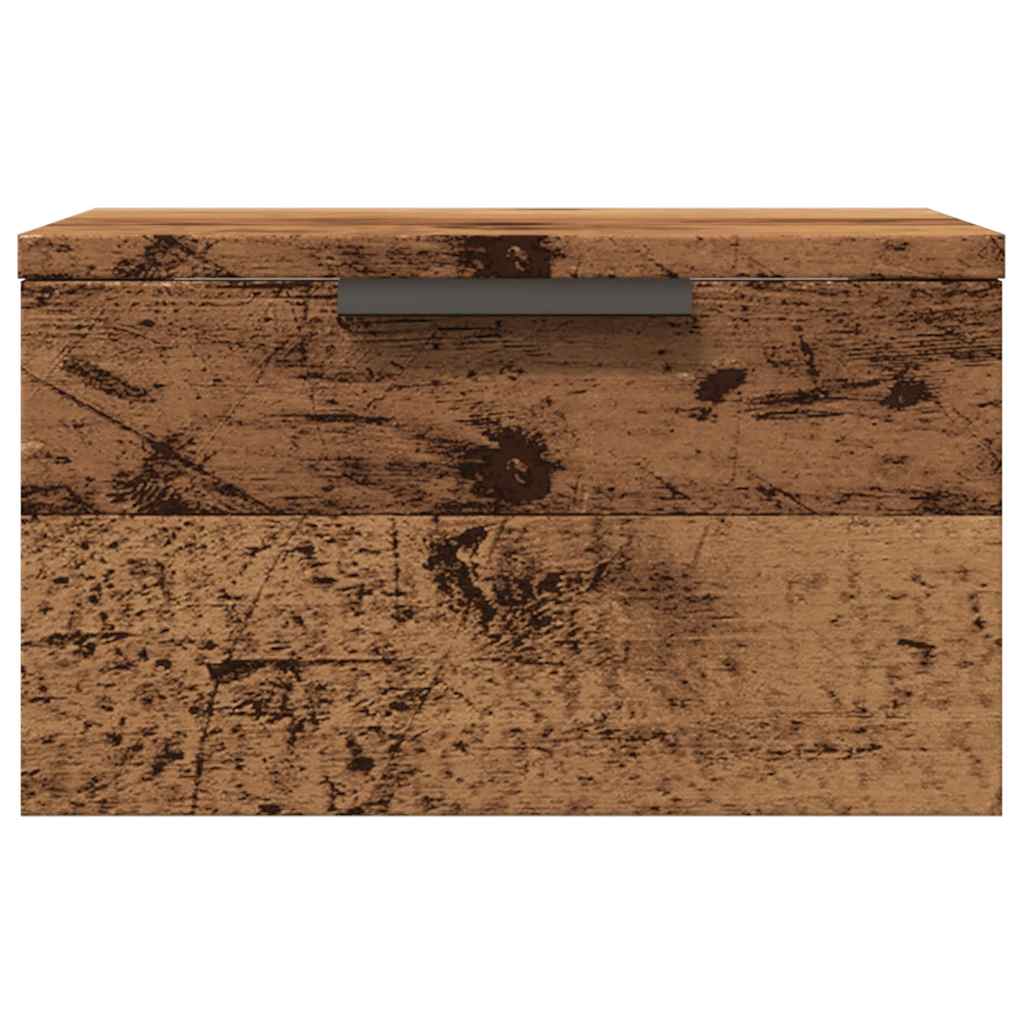 Mesita De Noche De Pared Madera Envejecida 34x30x20 Cm_2