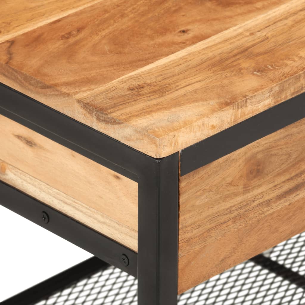 Banco Zapatero De Madera Maciza De Acacia Y Hierro 110x35x45 Cm / Vetonek_4