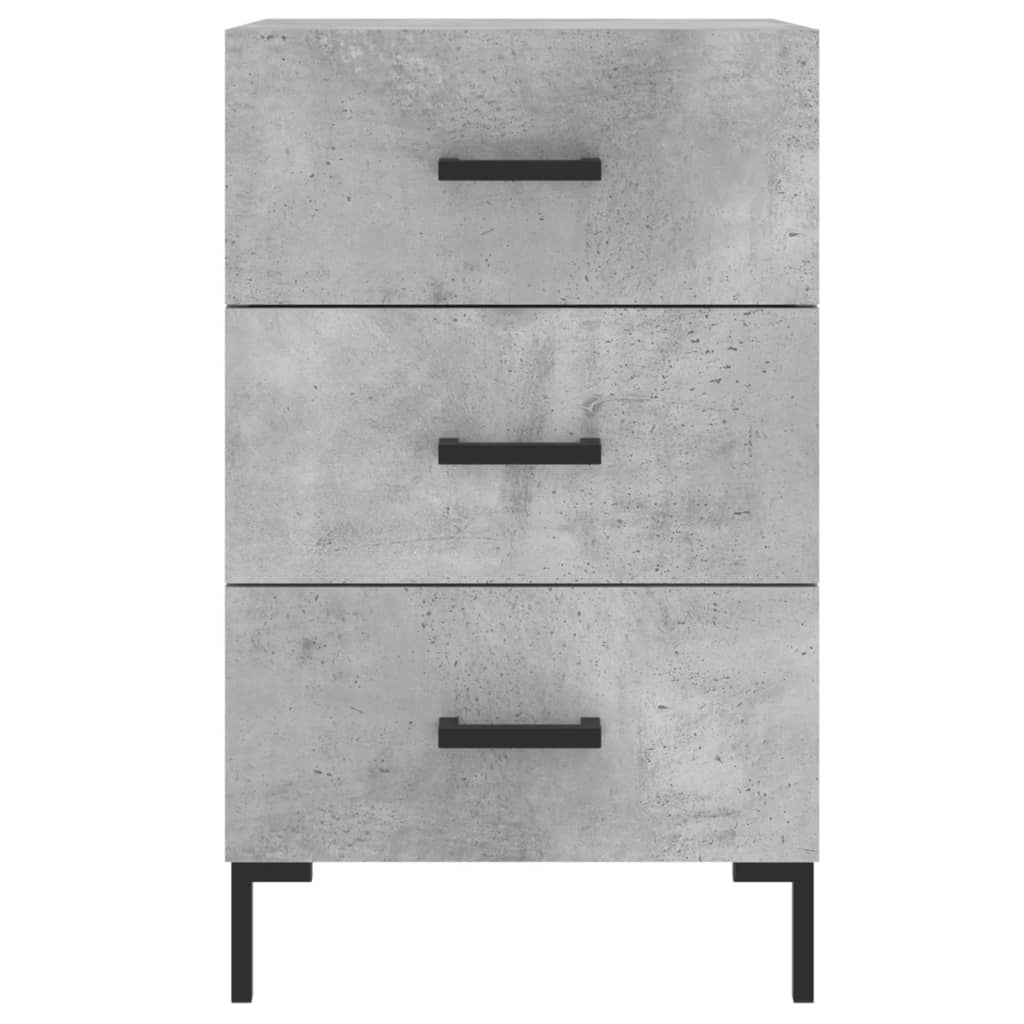 Mesita De Noche Madera De Ingeniería Gris Hormigón 40x40x66 Cm_3