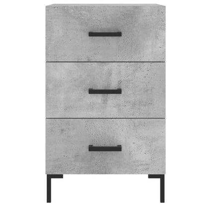 Mesita De Noche Madera De Ingeniería Gris Hormigón 40x40x66 Cm_3