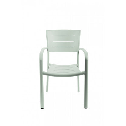 Lote De 4 Sillas De Jardín Apilables Inari Verde Romero Aluminio - Muebles De Jardín - 56x58xh85cm_1