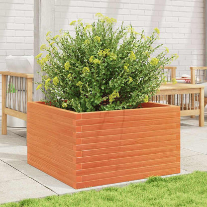 Jardinera Madera Maciza De Pino Marrón Cera 80x80x46 Cm_2