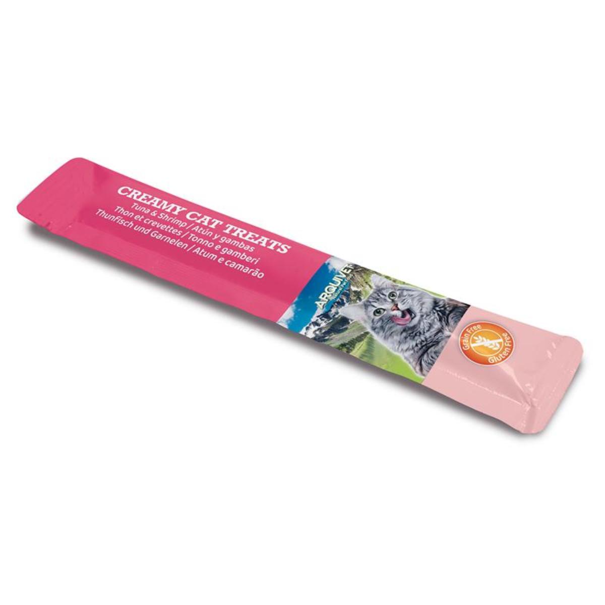 Creamy Cat Treats Snack cremoso de Atún y Gambas Arquivet 5x14 g