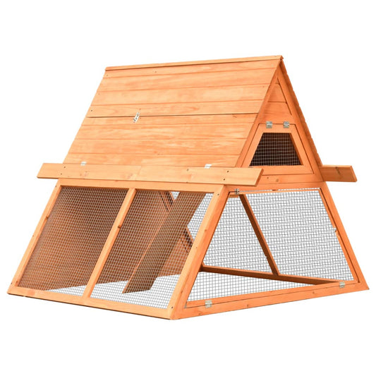 Vidaxl Conejera De Madera Maciza De Pino Y Abeto 152x128x108 Cm_0