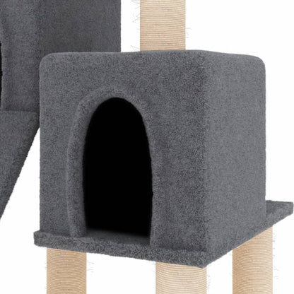 Vidaxl Rascador Para Gatos Con Postes De Sisal Gris Oscuro 82 Cm_5