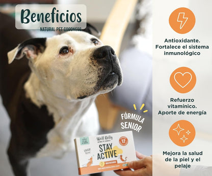 Wolf Belly Stay Active Vitaminas para Perros Senior +8 años 30 comp