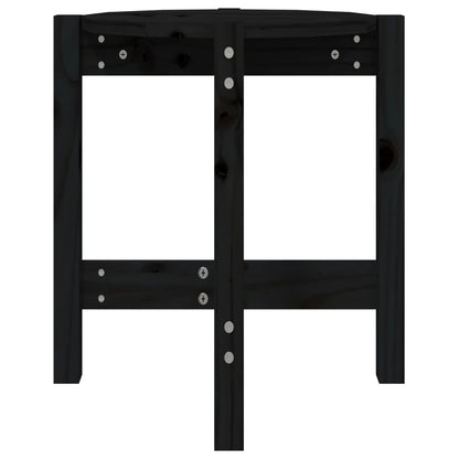Mesa De Centro De Madera Maciza De Pino Negro Ø42,5x45 Cm_3