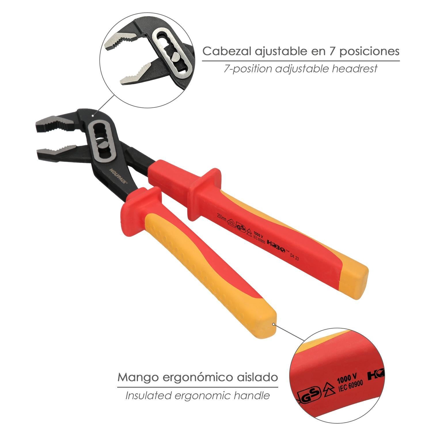 Tenaza Abertura Multiple 240 Mm. Mangos Aislados Acero Cromo Vanadio, Tenazas Electricista, Tenazas Abertura Multiple_3
