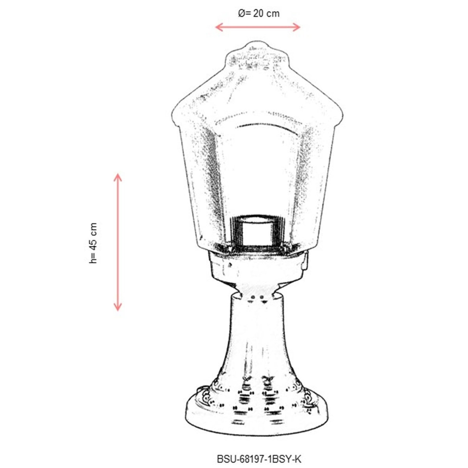 Aplique De Suelo Faro Para Exterior, Abs , Negro, 20x20x45, Casquillo E 27 Max 60 W_2