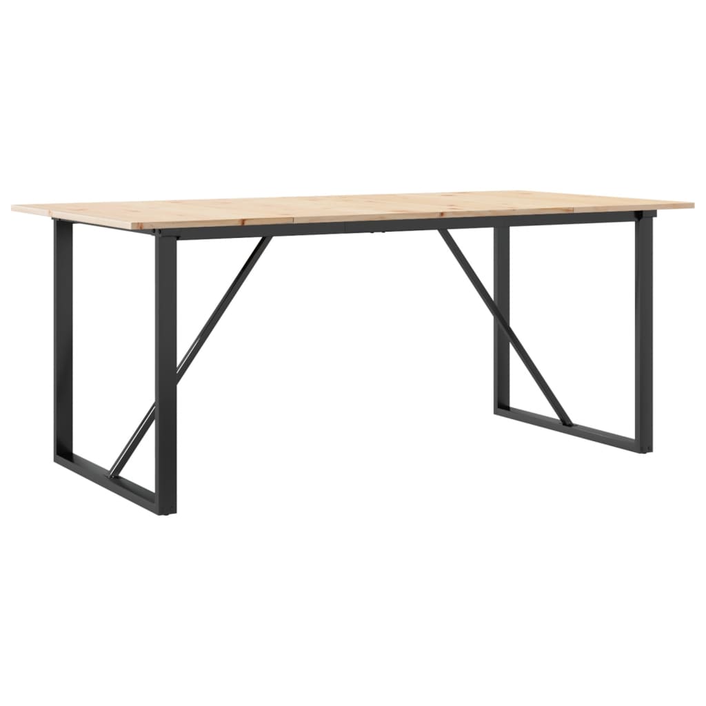 Mesa De Comedor Marco O Madera Maciza Pino Y Acero 180x90x75cm_0