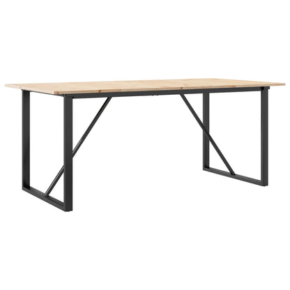 Mesa De Comedor Marco O Madera Maciza Pino Y Acero 180x90x75cm_0