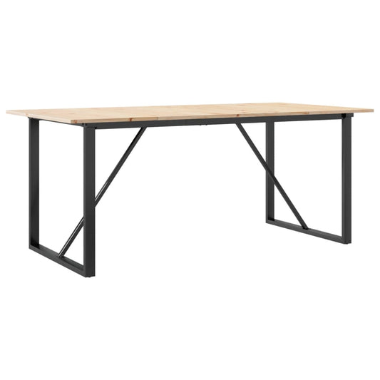 Mesa De Comedor Marco O Madera Maciza Pino Y Acero 180x90x75cm_0