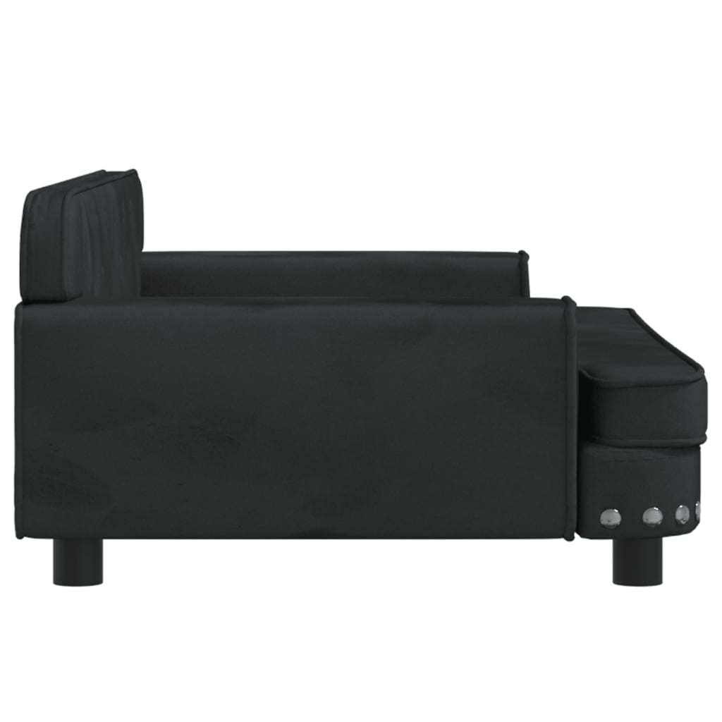 Cama Para Perros De Terciopelo Negro 90x53x30 Cm / Vetonek_2