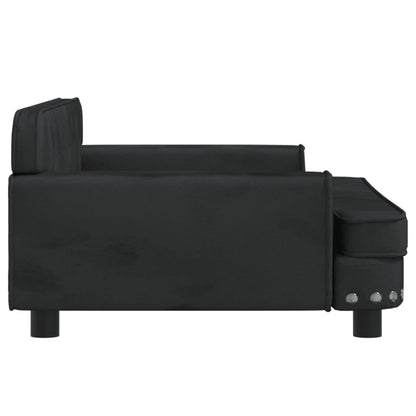 Cama Para Perros De Terciopelo Negro 90x53x30 Cm / Vetonek_2