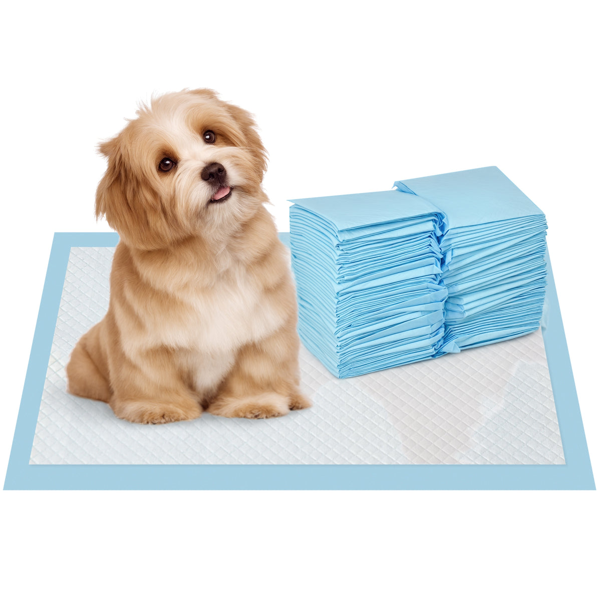 Pawhut Empapadores Para Perros 100 Unidad 45x30 Cm Diseño De 6 Capas Azul_0