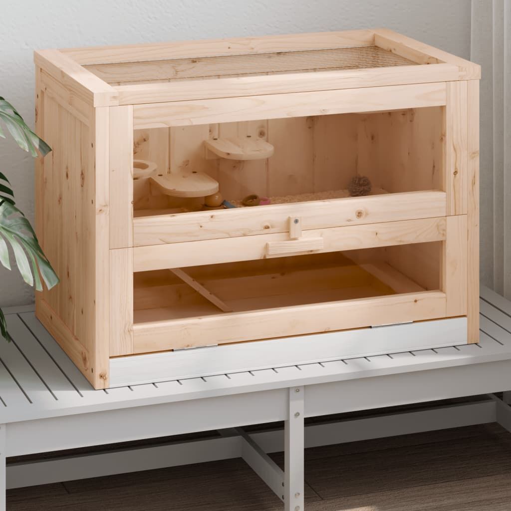 Vidaxl Jaula Para Hámster Madera Maciza Abeto 60x35,5x42 Cm_1