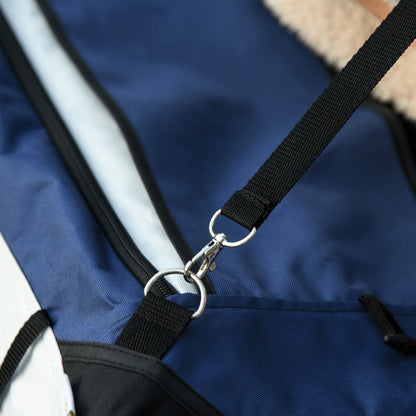 Pawhut Carrito Para Perros Plegable Con Vagón Desmontable Y Cojín Azul_4