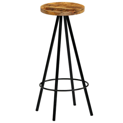 Taburetes De Barra De Cocina 4 Unidades Madera Maciza De Mango_0