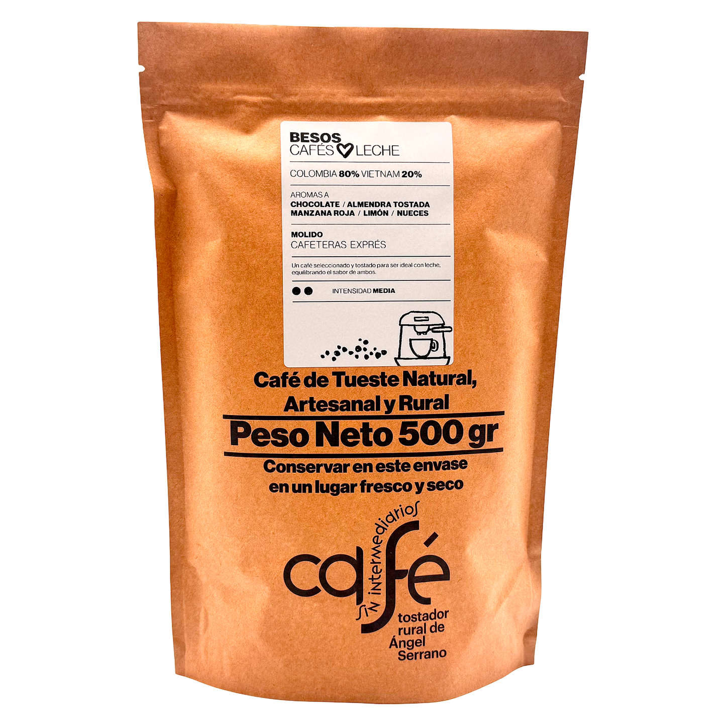 Cafe Sin Intermediarios Café Colombia Besos Molido Espresso 500 G_0