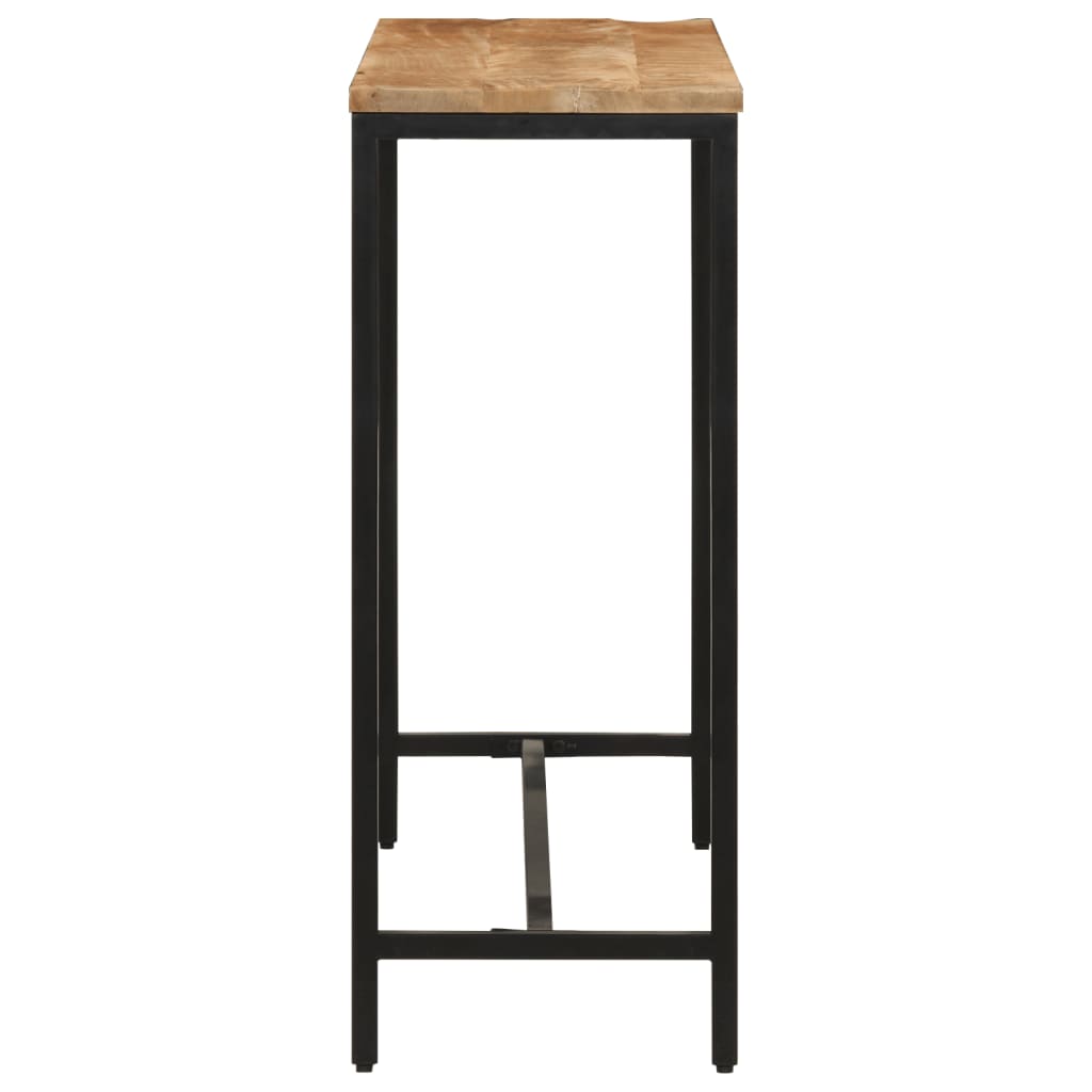 Mesa Consola Madera Maciza Mango Rugosa Y Hierro 110x30x75 Cm_1