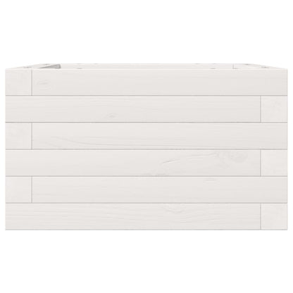 Jardinera De Madera Maciza De Pino Blanca 40x40x23 Cm_4