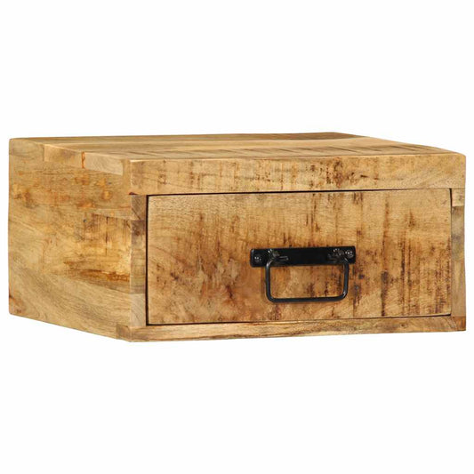 Mesitas De Noche De Pared 2 Uds Madera Maciza De Mango Rugosa_0