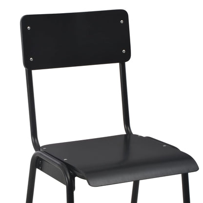 Taburetes De Cocina 4 Uds Madera Contrachapada Y Acero Negro_4