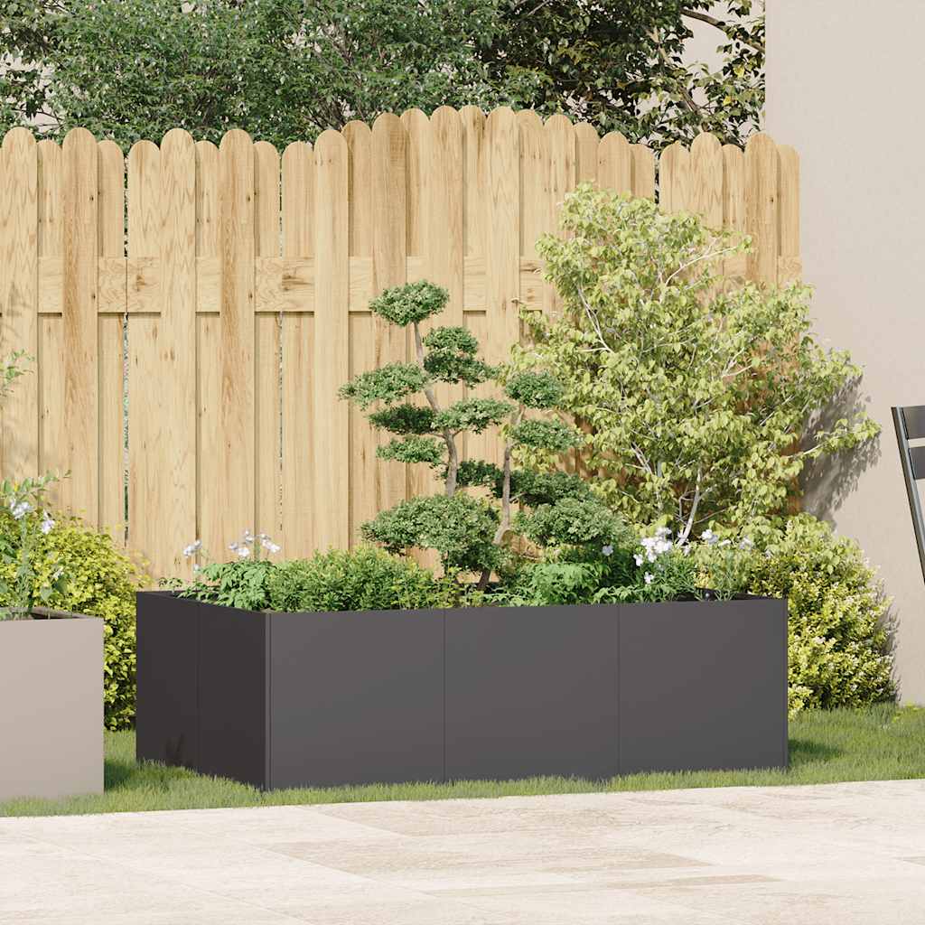 Jardinera De Acero Laminado En Frío Negro 120x80x40 Cm_2