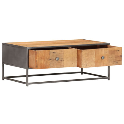 Mesa De Centro De Madera Maciza Reciclada 90x50x35 Cm._0