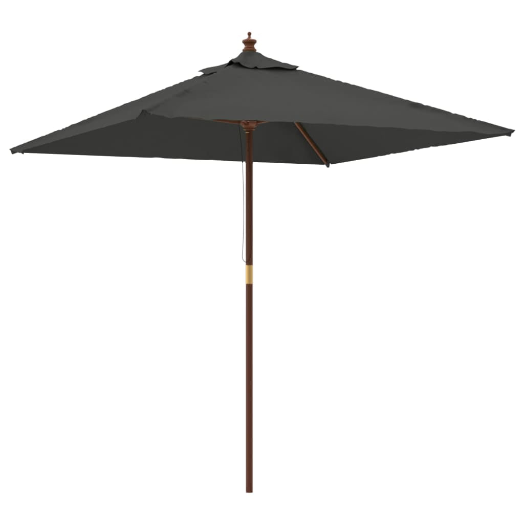 Vidaxl Sombrilla Jardín Poste De Madera Gris Antracita 198x198x231 Cm_0