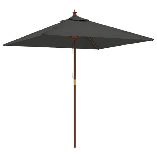 Vidaxl Sombrilla Jardín Poste De Madera Gris Antracita 198x198x231 Cm_0