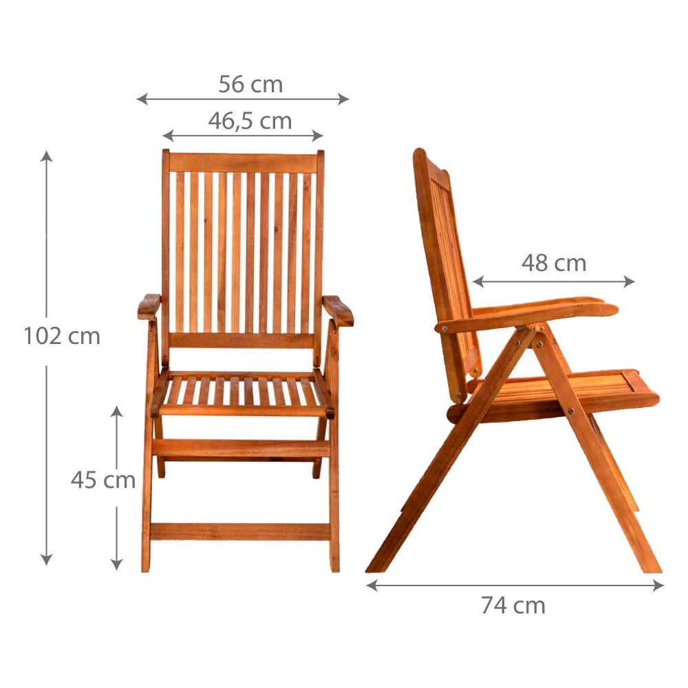 Set 2 Sillas Jardín Madera Acacia Aktive_2