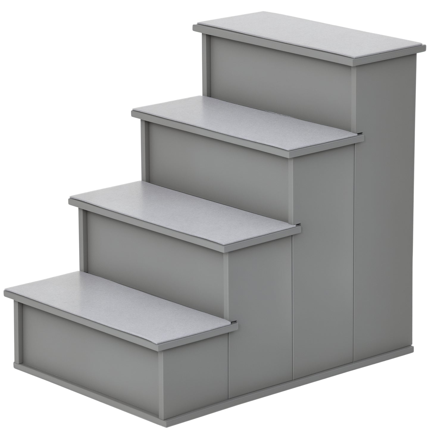 Pawhut Escalera Para Perros De 4 Peldaños Con Acolchados 40x59x54,2 Cm Gris_0