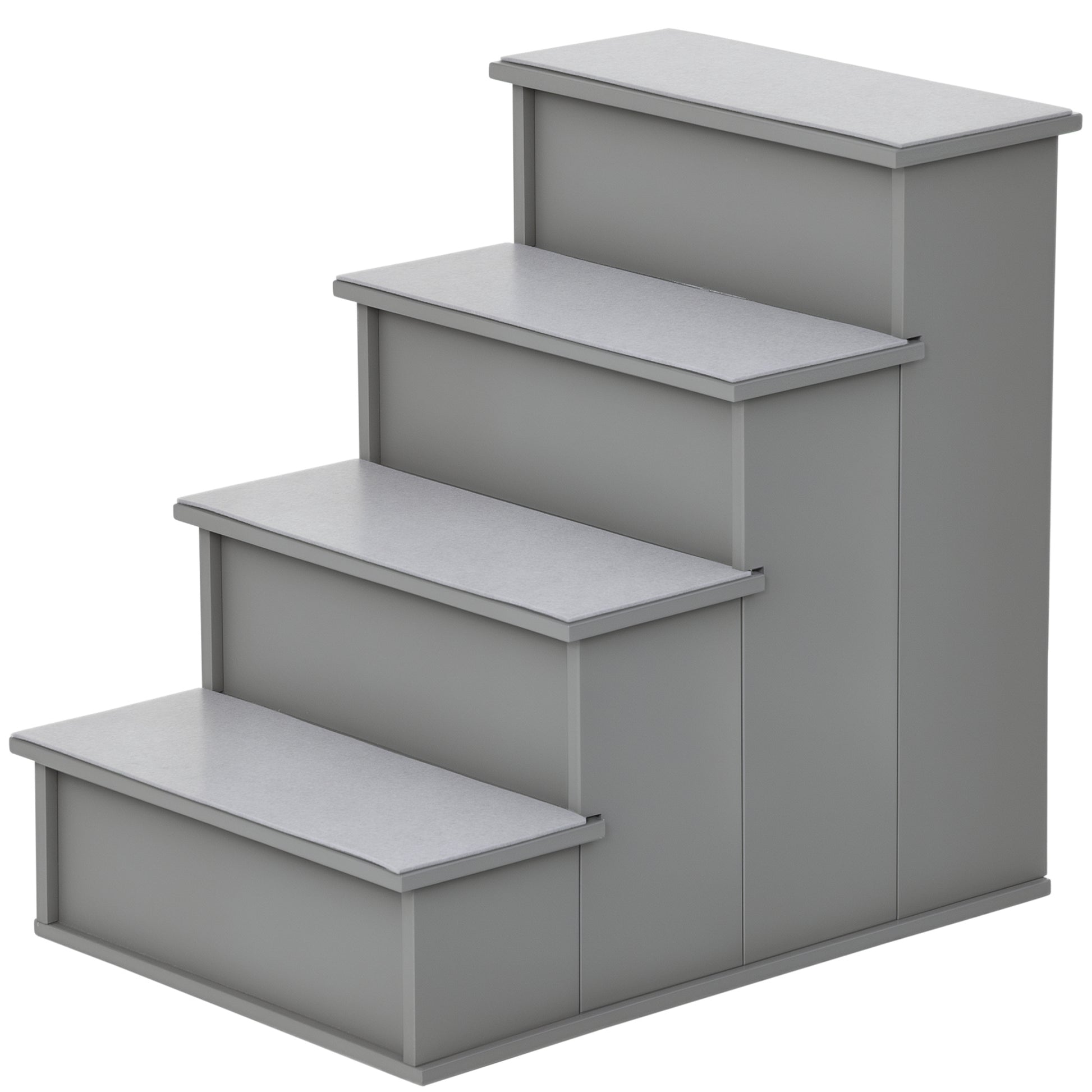 Pawhut Escalera Para Perros De 4 Peldaños Con Acolchados 40x59x54,2 Cm Gris_0