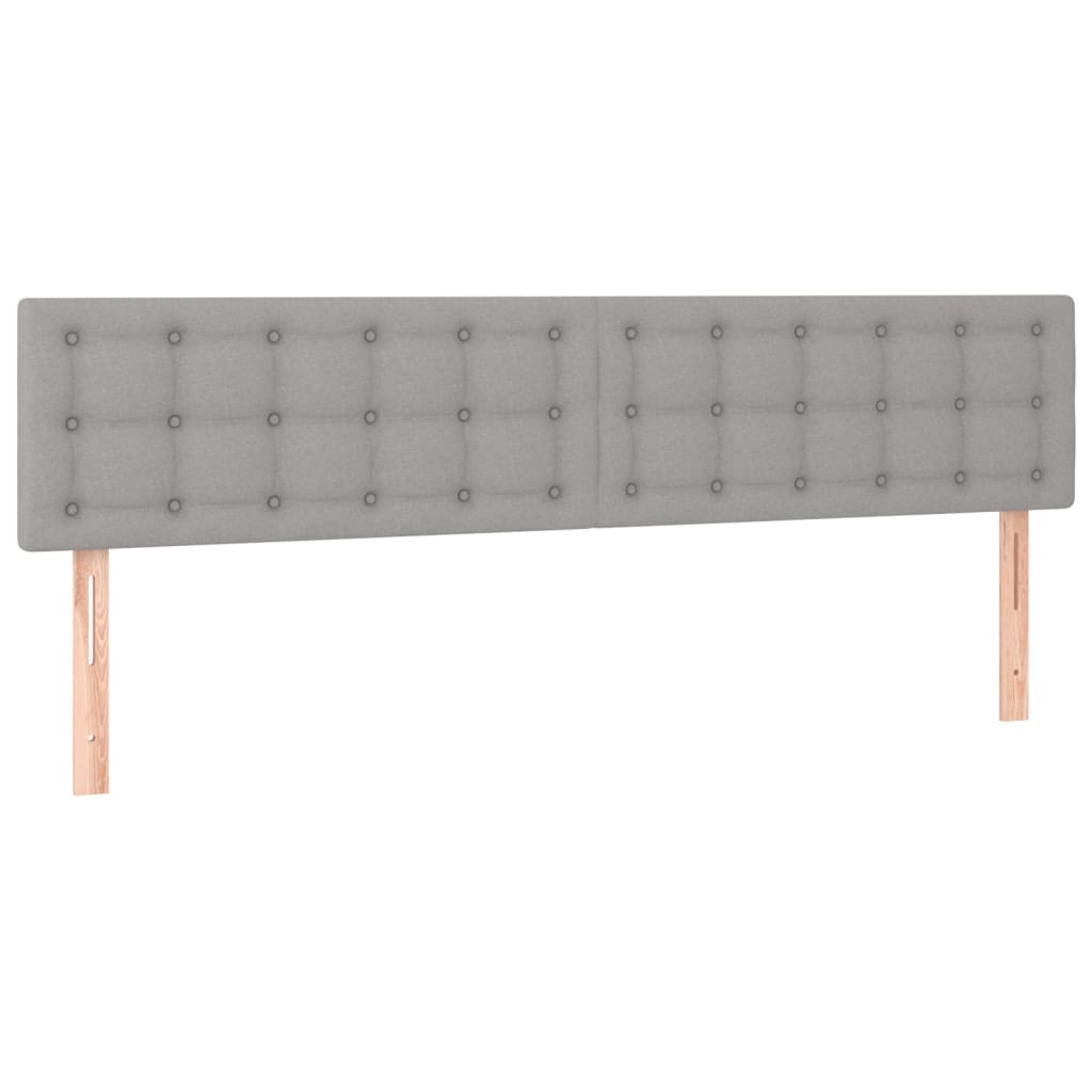 Cama Box Spring Colchón Y Luces Led Tela Gris Claro 180x200 Cm / Vetonek_4