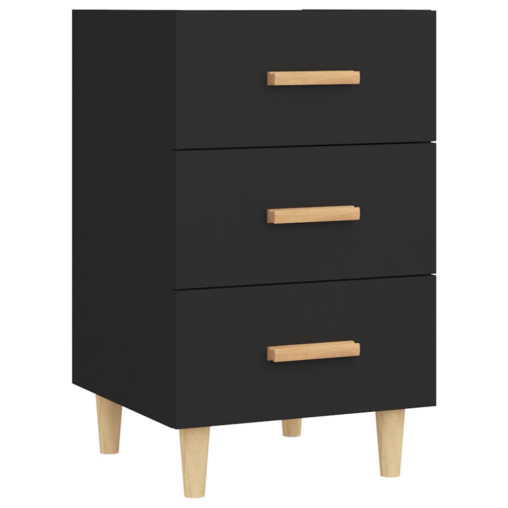 Mesita De Noche Madera De Ingeniería Negro 40x40x66 Cm_0