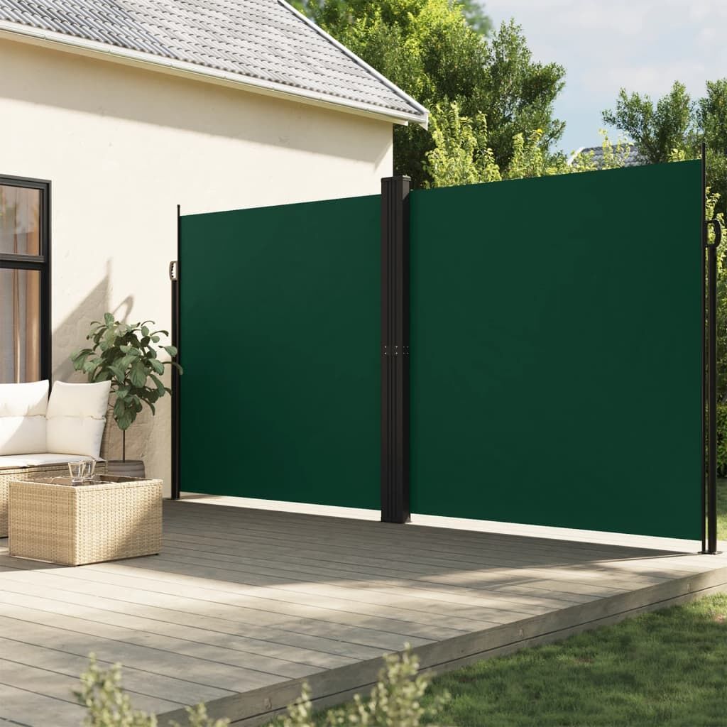 Vidaxl Toldo Lateral Retráctil Verde Oscuro 220x1000 Cm_1