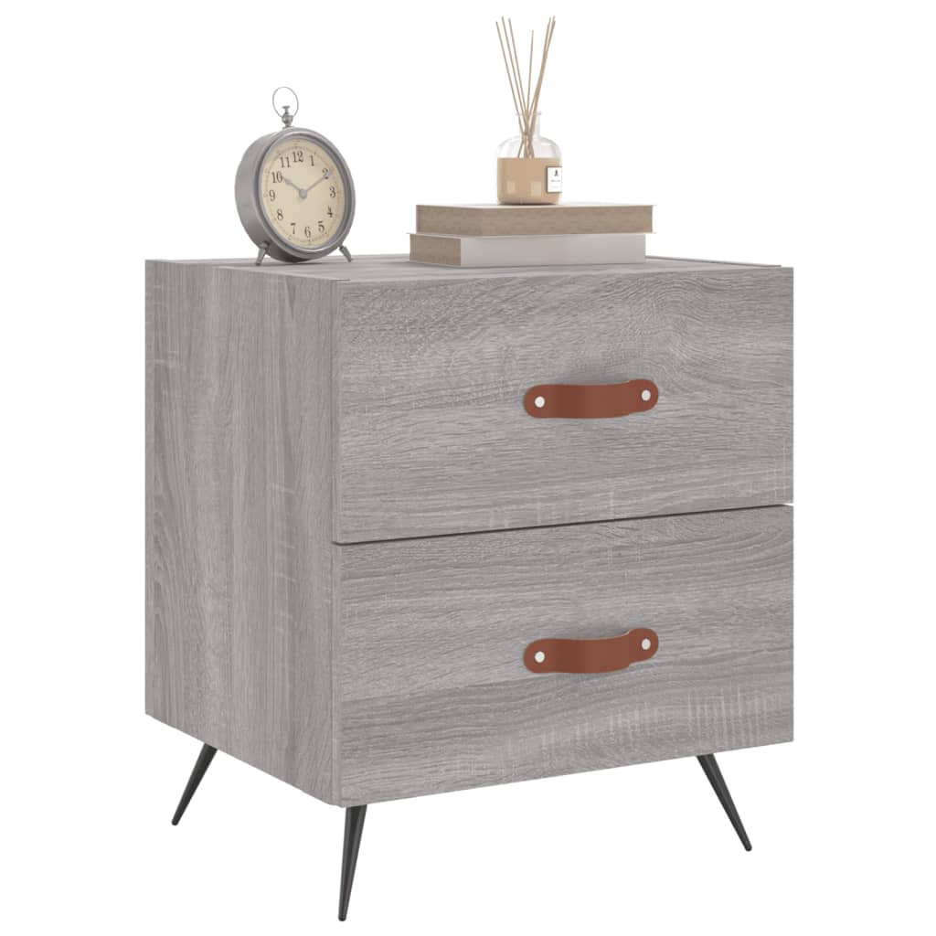 Mesitas Noche 2 Uds Madera Ingeniería Gris Sonoma 40x35x47,5 Cm_2