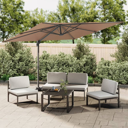 Vidaxl Sombrilla Colgante Con Poste De Aluminio Gris Taupe 400x300 Cm_1